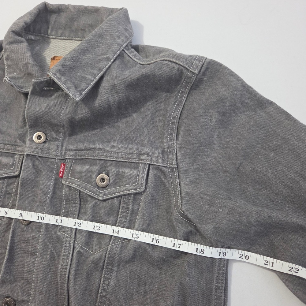 Levi Strauss Youth Gray Denim Trucker Jacket XL Extra Large Childrens - Picture 6 of 9
